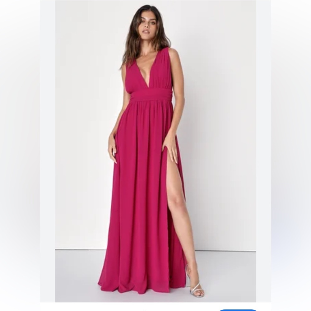 NEW! Pink Backless Slit Gown for Weddings